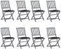 Skládací zahradní židle s poduškami 8 ks masivní akácie, 3078305 - Zahradní židle