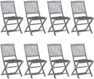 Skládací zahradní židle s poduškami 8 ks masivní akácie, 3078306 - Záhradná stolička