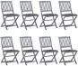 Skládací zahradní židle s poduškami 8 ks masivní akácie, 3078306 - Záhradná stolička