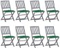 Skládací zahradní židle s poduškami 8 ks masivní akácie, 3078310 - Záhradná stolička
