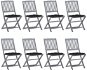Skládací zahradní židle s poduškami 8 ks masivní akácie, 3078312 - Záhradná stolička