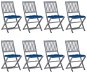 Skládací zahradní židle s poduškami 8 ks masivní akácie, 3078315 - Záhradná stolička