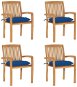 Stohovací zahradní židle s poduškami 4 ks masivní teak, 3073265 - Zahradní židle