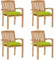 Stohovací zahradní židle s poduškami 4 ks masivní teak, 3073266 - Zahradní židle