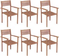 SHUMEE Židle zahradní, skládací, teak - 6ks v balení 3072571 - Zahradní židle