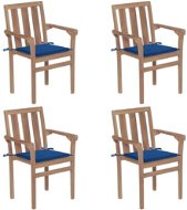 Stohovatelné zahradní židle s poduškami 4 ks masivní teak, 3073389 - Záhradná stolička