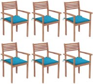 Stohovatelné zahradní židle s poduškami 6 ks masivní teak, 3072576 - Zahradní židle