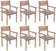 Stohovatelné zahradní židle s poduškami 6 ks masivní teak, 3072586 - Záhradná stolička