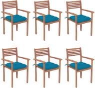 Stohovatelné zahradní židle s poduškami 6 ks masivní teak, 3072591 - Zahradní židle