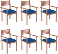 Stohovatelné zahradní židle s poduškami 6 ks masivní teak, 3072597 - Záhradná stolička