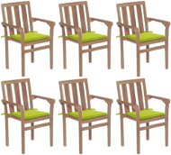 Stohovatelné zahradní židle s poduškami 6 ks masivní teak, 3073417 - Zahradní židle