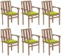 Stohovatelné zahradní židle s poduškami 6 ks masivní teak, 3073417 - Záhradná stolička