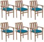 Stohovatelné zahradní židle s poduškami 6 ks masivní teak, 3073425 - Záhradná stolička