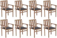 Stohovatelné zahradní židle s poduškami 8 ks masivní teak, 3073433 - Záhradná stolička