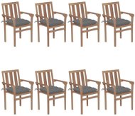 Stohovatelné zahradní židle s poduškami 8 ks masivní teak, 3073449 - Zahradní židle
