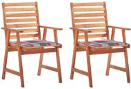 Záhradná jedálenská stolička 2 ks s poduškami masívne akáciové drevo, 3064333 - Záhradná stolička
