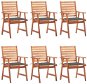 Zahradní jídelní židle 6 ks s poduškami masivní akáciové dřevo, 3078347 - Zahradní židle