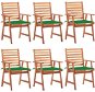 Zahradní jídelní židle 6 ks s poduškami masivní akáciové dřevo, 3078352 - Záhradná stolička