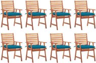 Zahradní jídelní židle 8 ks s poduškami masivní akáciové dřevo, 3078393 - Zahradní židle