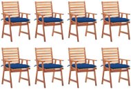 Zahradní jídelní židle 8 ks s poduškami masivní akáciové dřevo, 3078399 - Zahradní židle