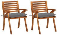 Záhradná jedálenská stolička s poduškami 2 ks masívne akáciové drevo, 3060828 - Záhradná stolička