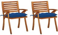 Záhradná jedálenská stolička s poduškami 2 ks masívne akáciové drevo, 3060855 - Záhradná stolička