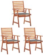Zahradní jídelní židle s poduškami 3 ks masivní akáciové dřevo, 3064348 - Záhradná stolička
