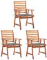 Zahradní jídelní židle s poduškami 3 ks masivní akáciové dřevo, 3064348 - Zahradní židle