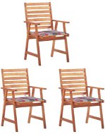 Zahradní jídelní židle s poduškami 3 ks masivní akáciové dřevo, 3064360 - Záhradná stolička