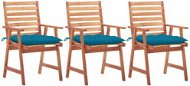 Zahradní jídelní židle s poduškami 3 ks masivní akáciové dřevo, 3064366 - Zahradní židle