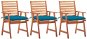 Zahradní jídelní židle s poduškami 3 ks masivní akáciové dřevo, 3064366 - Záhradná stolička