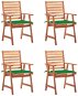 Zahradní jídelní židle s poduškami 4 ks masivní akáciové dřevo, 3078325 - Záhradná stolička