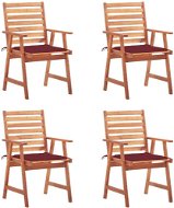 Zahradní jídelní židle s poduškami 4 ks masivní akáciové dřevo, 3078329 - Zahradní židle