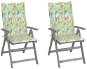 Záhradná polohovacia stolička s poduškami 2 ks masívna akácia, 3064710 - Záhradná stolička