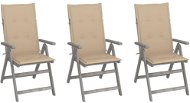 Zahradní polohovací židle s poduškami 3 ks masivní akácie, 3064731 - Zahradní židle