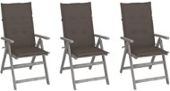 Zahradní polohovací židle s poduškami 3 ks masivní akácie, 3064736 - Zahradní židle
