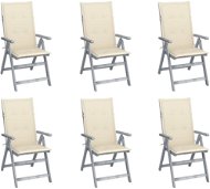 Zahradní polohovací židle s poduškami 6 ks masivní akácie, 3065319 - Zahradní židle