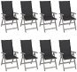 Zahradní polohovací židle s poduškami 8 ks šedé akáciové dřevo, 3075141 - Záhradná stolička