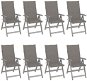 Zahradní polohovací židle s poduškami 8 ks šedé akáciové dřevo, 3075142 - Záhradná stolička