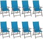 Zahradní polohovací židle s poduškami 8 ks šedé akáciové dřevo, 3075145 - Záhradná stolička