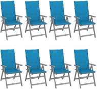 Zahradní polohovací židle s poduškami 8 ks šedé akáciové dřevo, 3075145 - Záhradná stolička