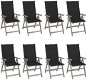 Zahradní polohovací židle s poduškami 8 ks šedé akáciové dřevo, 3075148 - Záhradná stolička