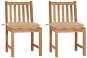 Záhradná stolička 2 ks s poduškami masívne tíkové drevo, 3062934 - Záhradná stolička