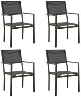 Zahradní židle 4 ks textilen a ocel černé a antracitové, 313078 - Záhradná stolička