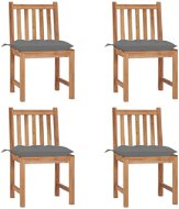 Zahradní židle 4 ks s poduškami masivní teak, 3073104 - Záhradná stolička