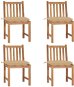 Zahradní židle 4 ks s poduškami masivní teak, 3073106 - Záhradná stolička