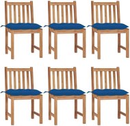 Zahradní židle 6 ks s poduškami masivní teak, 3073140 - Záhradná stolička
