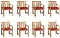 Zahradní židle 8 ks červené podušky masivní teak, 3073064 - Záhradná stolička