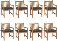Zahradní židle 8 ks s antracitovými poduškami masivní teak, 3073073 - Zahradní židle