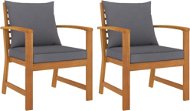 Záhradná stolička Záhradná stolička 2 ks tmavosivá poduška masívne akáciové drevo, 311832 - Zahradní židle